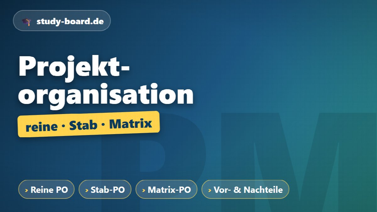 Projektorganisationsformen: reine, Stab- und Matrix-Projektorganisation
