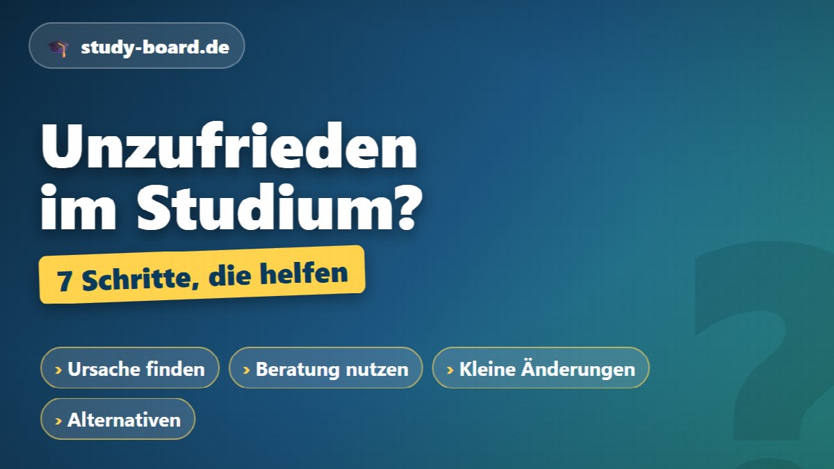 Unzufrieden im Studium – 7 Schritte, die helfen