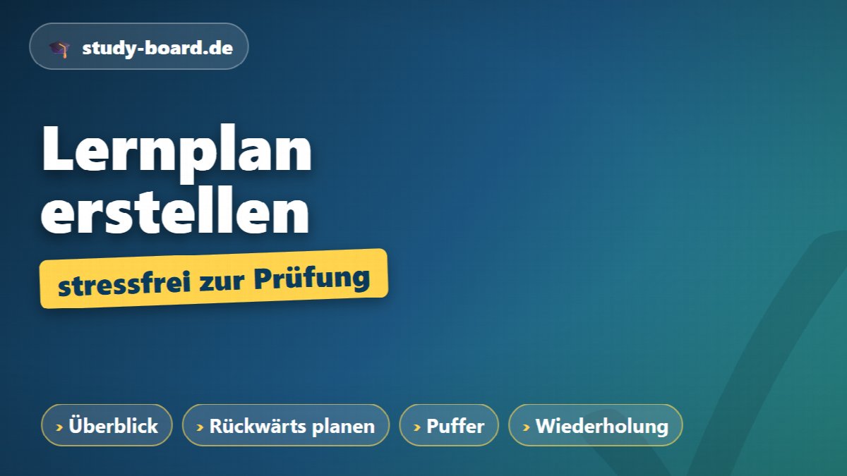 Lernplan erstellen Schritt für Schritt