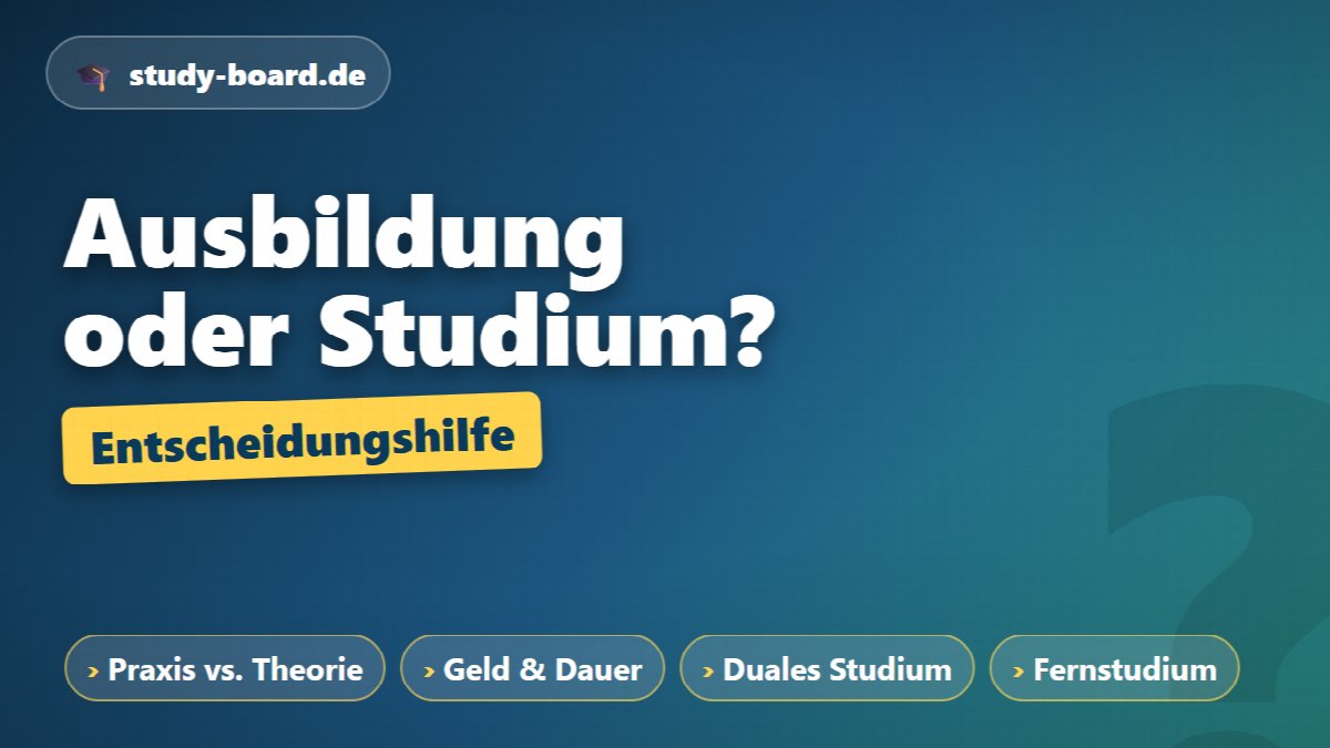 Ausbildung oder Studium – Entscheidungshilfe